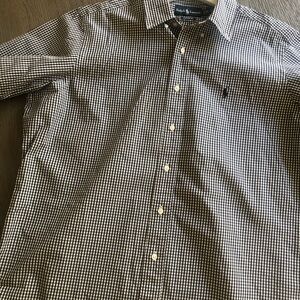 Ralph Lauren Black and White Short sleeve Casual Button Down Shirt